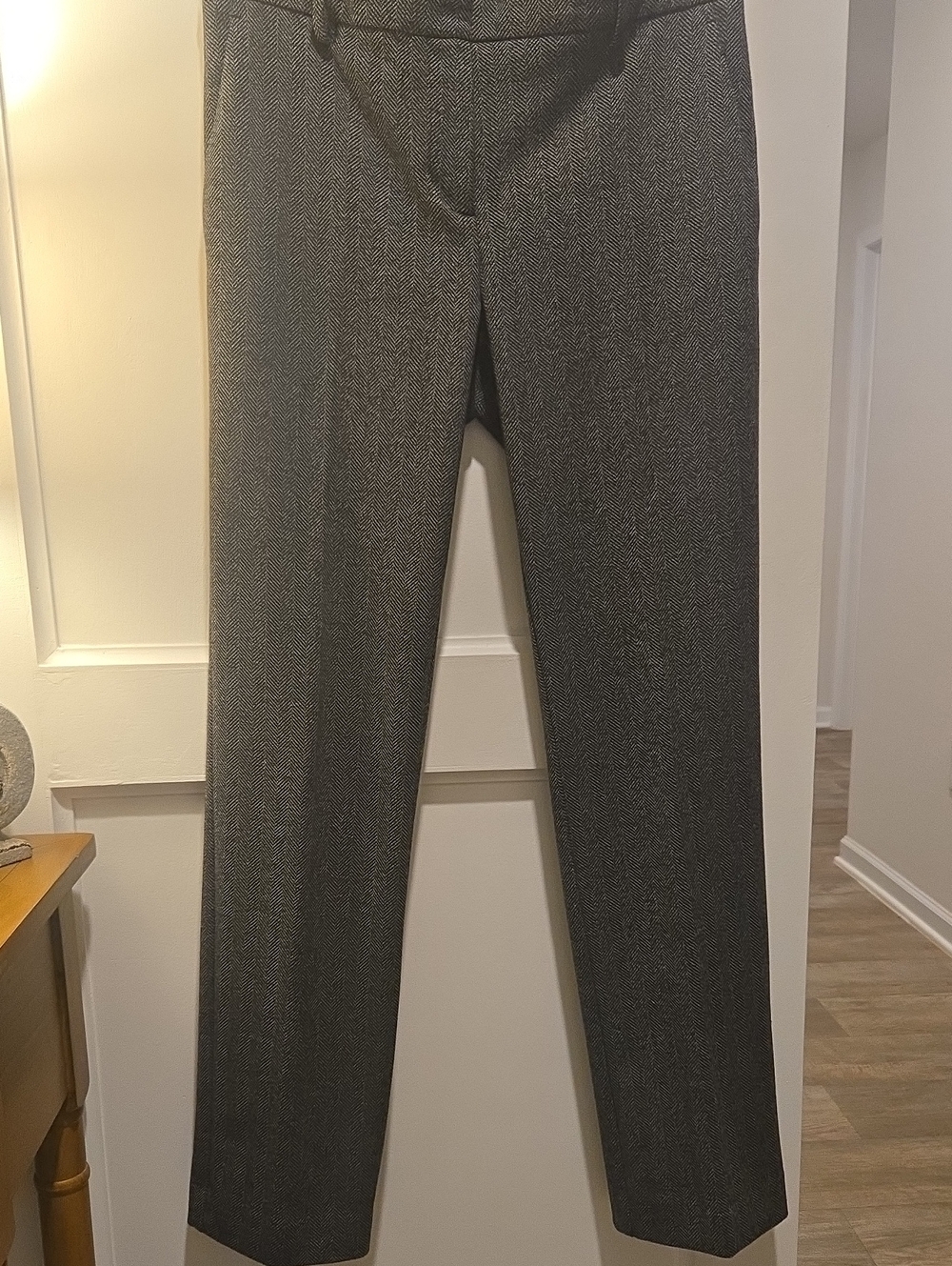 Ann Taylor Charcoal Herringbone Dress Pants